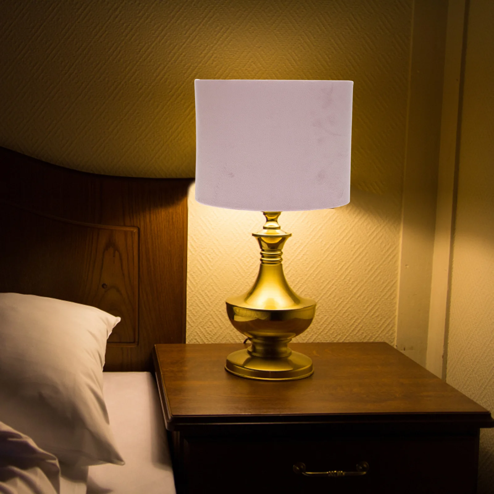 

Oval Cloth Lamp Shade Small Drum Lampshade Replacement for Indoor Table Desk Light Cover Vintage Style Durable Household Lamp