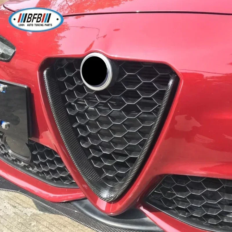 

Popular Hot sell Real Dry Carbon Fiber Front Grill V Frame Cover for Alfa Romeo Giulia Sedan 4-Door 2016-2018