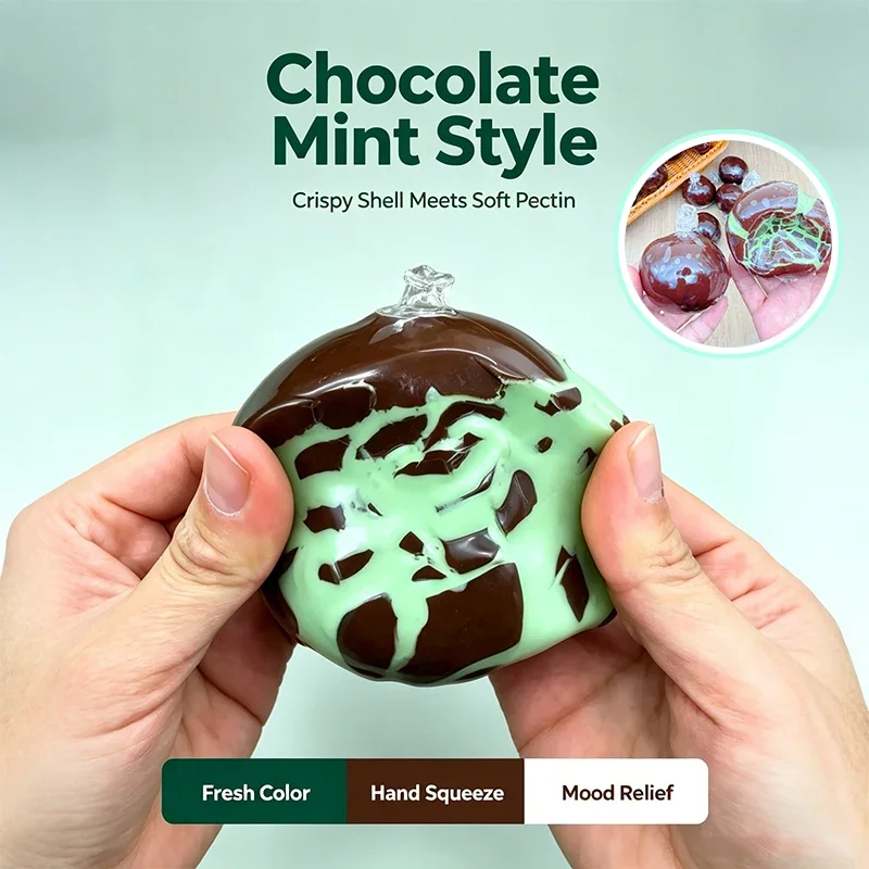 Trendy Chocolate Macaron Crispy Wax Ball Mood Regulating Anti Stress Crunch ASMR Sensory Fidget Toy Room Decor Gift For All Ages