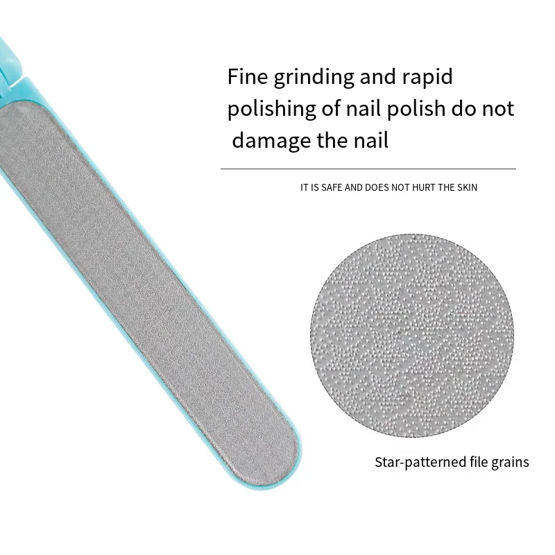 Składany Dwustronny Metalowy Pilnik do Paznokci Szlifujący Grube Manicure Usuwanie Lakieru Żelowego UV Przenośny Dwustronny Mocny Pedicure Narzędzia do Paznokci