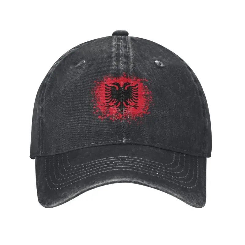 Custom Cotton Retro Albania Flag Baseball Cap Women Men Adjustable Albanian Eagle Dad Hat Outdoor