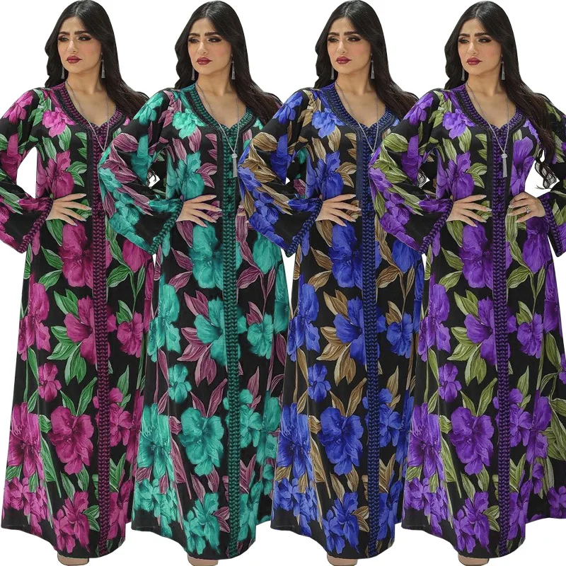 

ICCLEK Dubai Dresses Luxury Arabic Turkey Dresses For Women Dubai Abaya Morocco Abayas Mujer Musulmana Robe Hijab