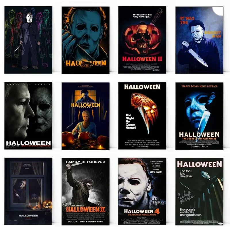 Personajes de películas de terror clásicos, arte de pared, Michael Myers, regalos de Halloween, carteles e impresiones, pintura en lienzo, decoración del hogar