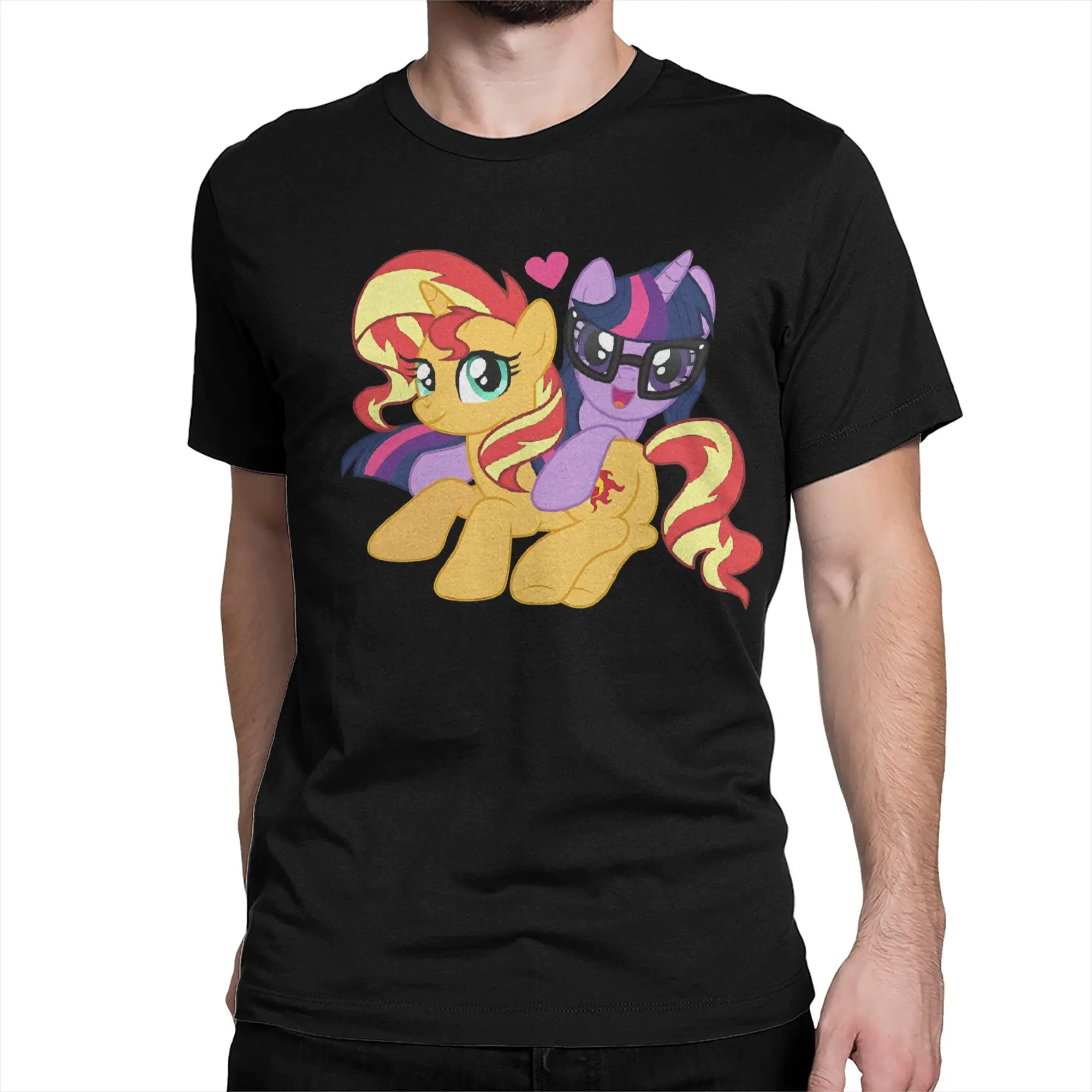 Men Women's Sunset Shimmer and Twilight Sparkle T Shirts Ponies friendship is magic Cotton Clothing Tee Shirt Original T-Shirt