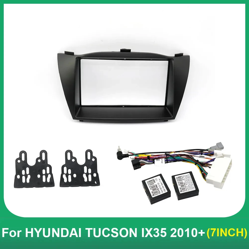 For HYUNDAI TUCSON IX35 2010+(7Inch) Car Radio Fascias Android GPS MP5 Stereo Player 2 Din Head Unit Panel Dash Frame Installati