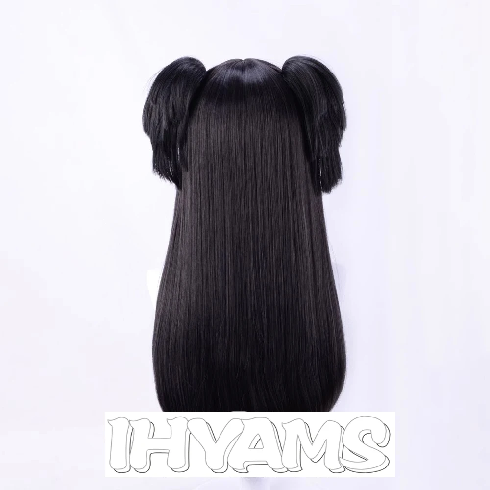 Mayuzumi Fuyuko Black Grey Mixed Cosplay Wigs High Temperature Synthetic Hair + Wig Cap