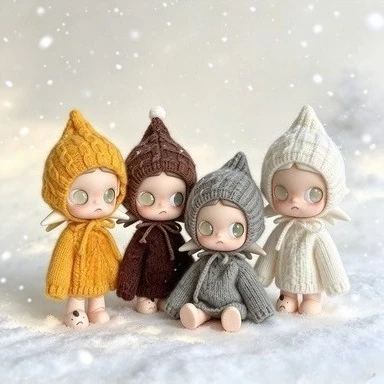 1/8 BJD Doll Clothes for Zsiga, Autumn Cute Multi-color Knit Sweater and Elf Hat 2Pcs Set, Forest Style Doll Outfit