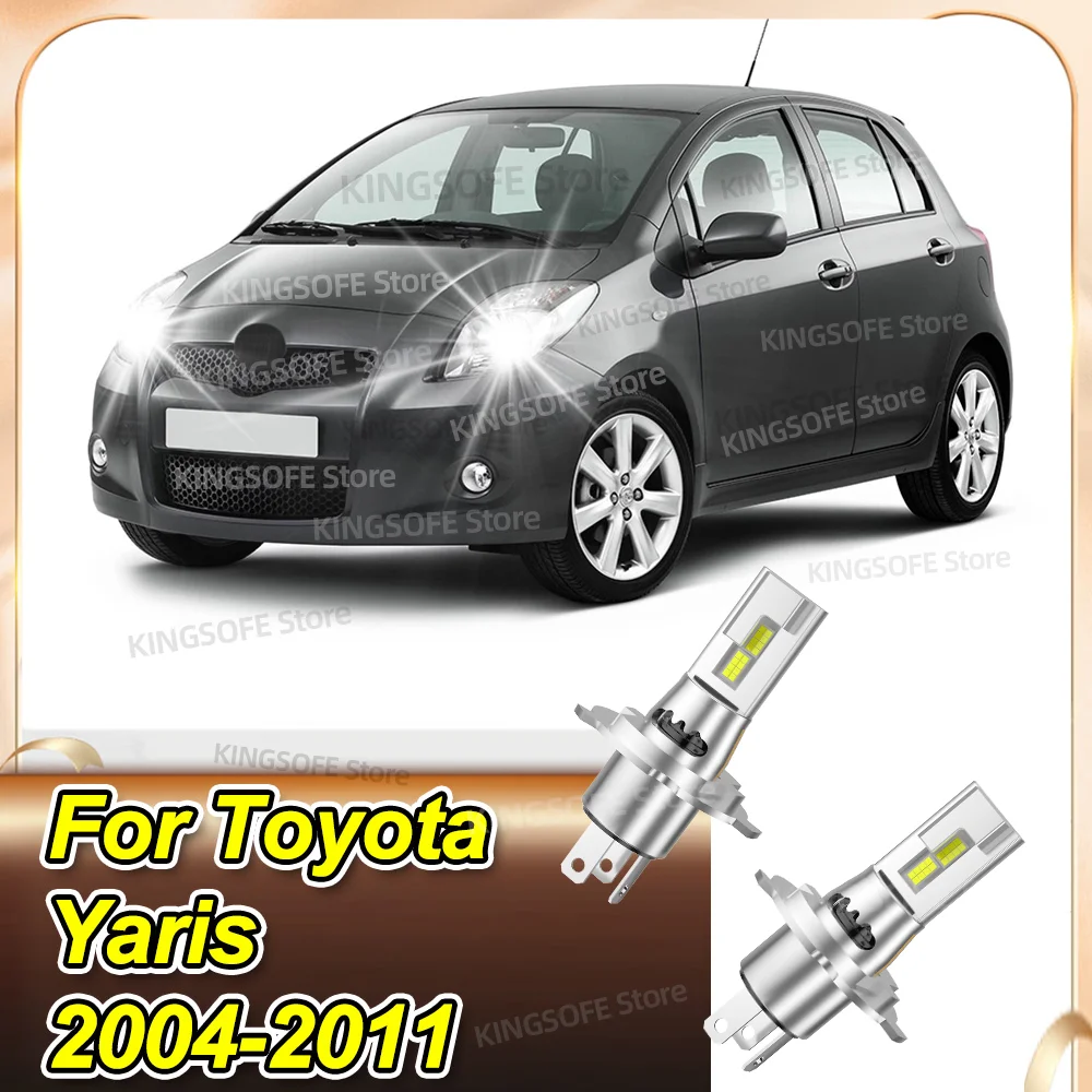 

50000LM светодиодные лампы для фар с турбонаддувом и вентилятором для Toyota Yaris 2004 2005 2006 2007 2008 2009 2010 2011