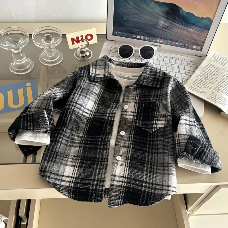 Kinder Jungen Hemd RAISE Herbst Kleinkind Baby Jungen Kariertes Langarm-Oberteil Retro Umlegekragen 2-10 Jahre Kinder Jungen T-Shirt Kleinkind Oberteil – Detail 7