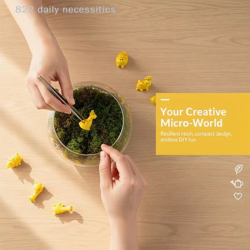 Convenient Cute Cartoon Mini Resin Giraffe Figurines Eco-Friendly Decor for Desktop Car Fairy Garden Home Kids Room