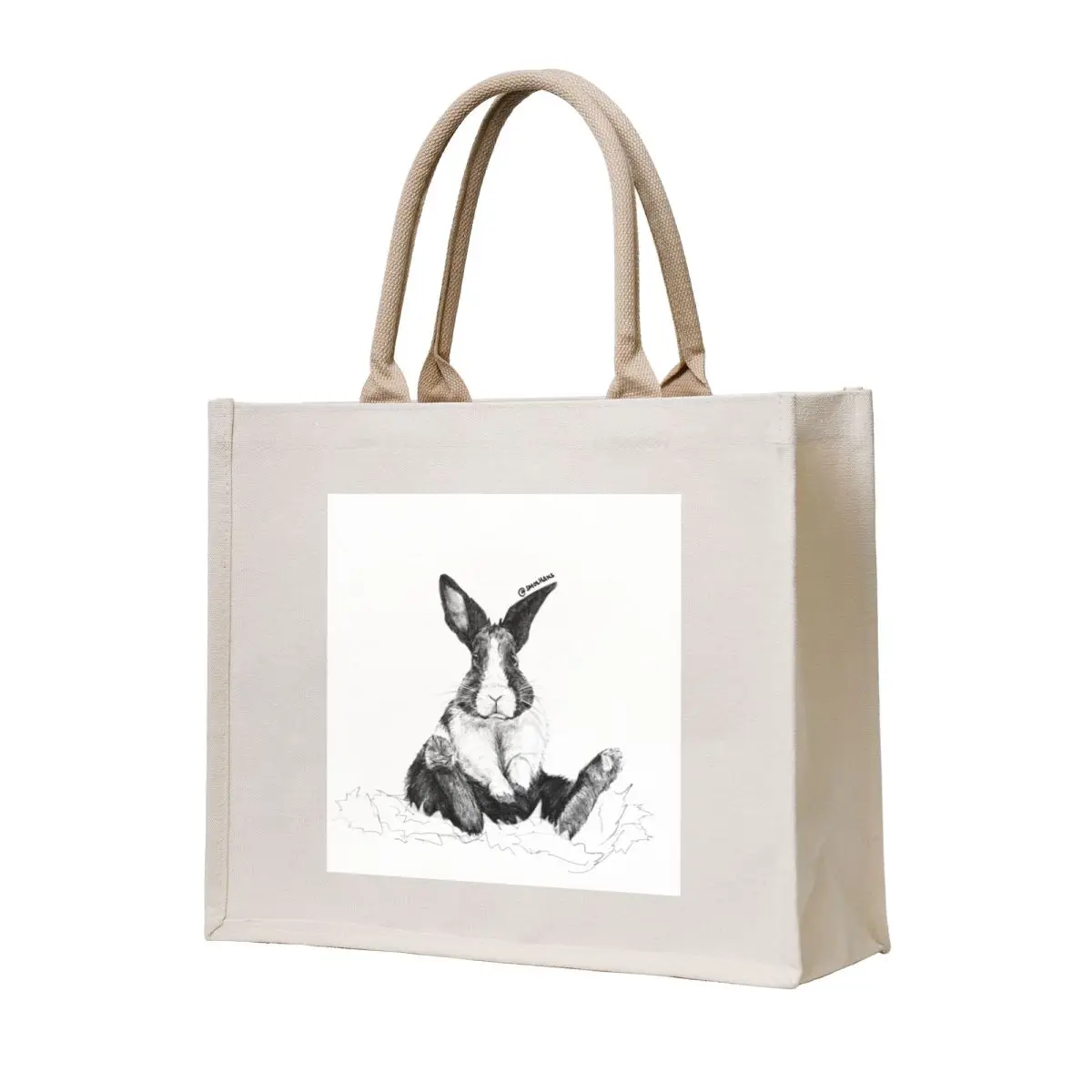 

Rabbit Tote Bag foldable reusable bag personalized tote bag canvas tote shopping logo