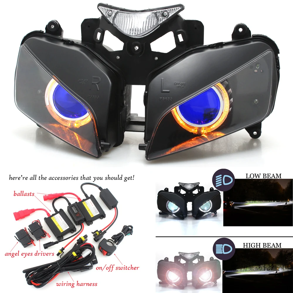 Motorcycle Headlight Custom Head Lamp HID Bi-Xenon Projector Headlight Assembly For Honda CBR1000RR CBR1000 RR 2004-2007