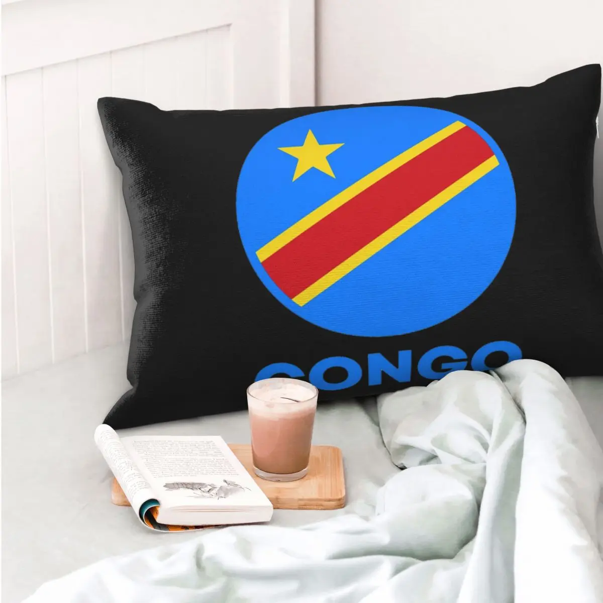 Flag Of Congo Kinshasa Flag Of Zaire Rectangle Pillowcase Cushion Cover Decor Bedroom Bed Home Comfort Throw Pillow