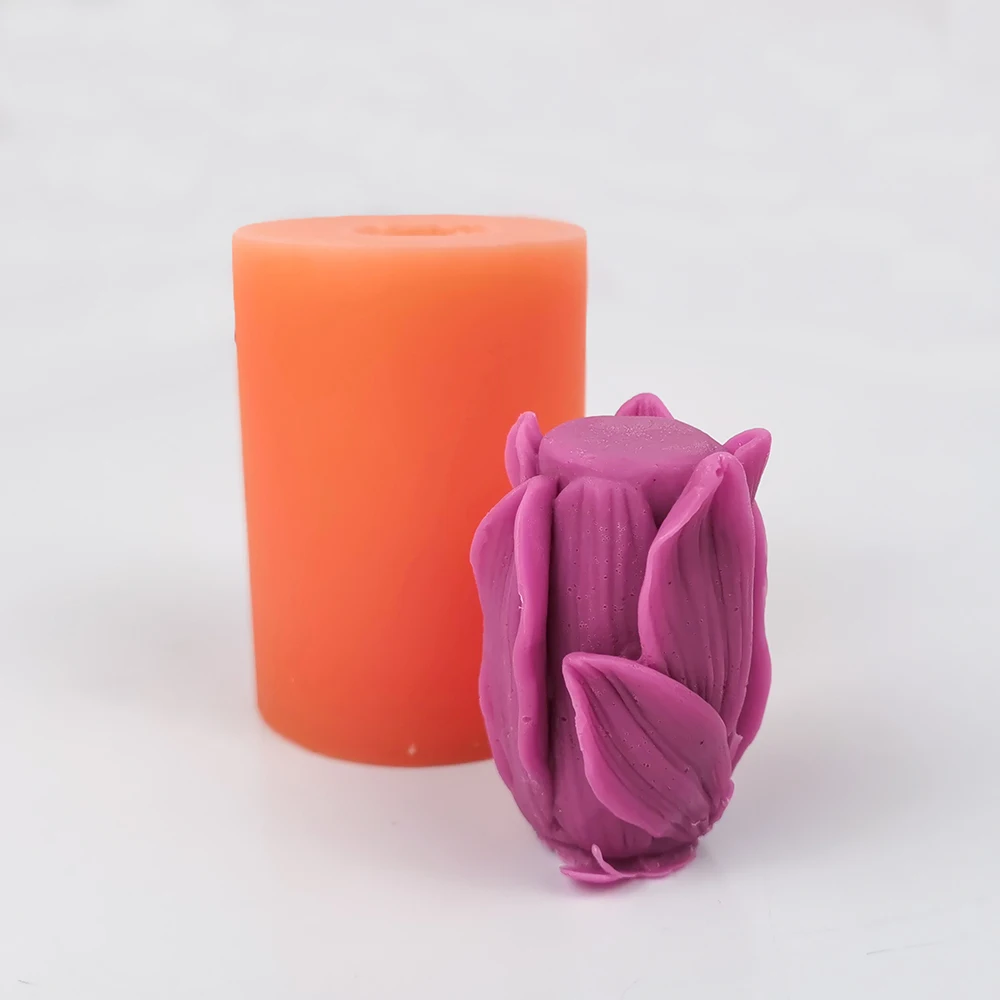 PRZY Flower Ball And Leaf Base Decoration Plant Soap Molds Tulip Bouquet Flower Mold Silicone Flowers Candle Moulds Making Clay