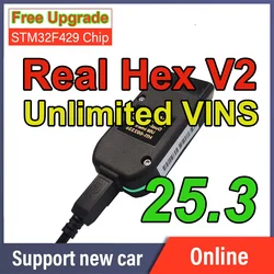 2024 Real Hex V2 25.3 Vag Com ARM STM32F429 Chip Auto Diagnostic Tool Codering Functie Gratis Update Hex-V2 Voor VCDS USB Interface
