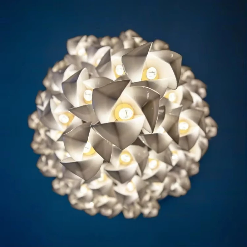 

Residential villa decoration dining room chandelier The most creative floral style art glass tea tray chandelier