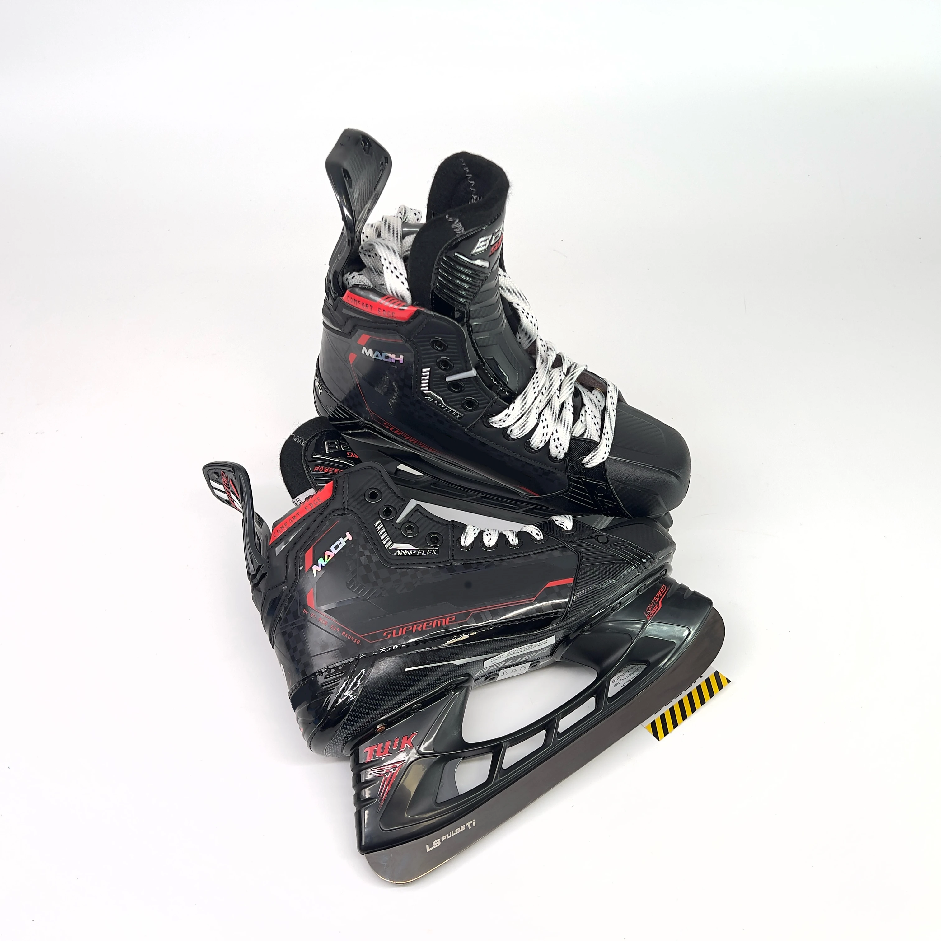 

Durable Mach Carbon Fibre Ice Hockey Skates Thermoformable Anaform Upper Powercoil Lightweight Structure Elite Pro Performance
