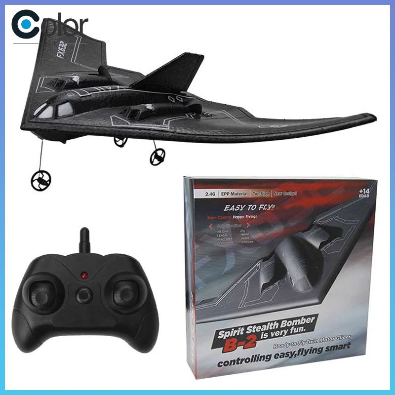 

Rc Plane B2 Stealth Bomber 2ch 34cm Wingspain Cessna 2.4g Remote Control Airplane Aircraft Drone Toys For Adults Children