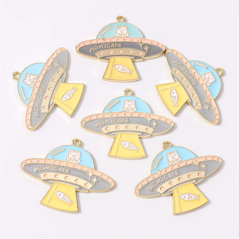 

Duarte 20Pcs/Lot Cute Enamel Spaceship Charms Pendants for DIY Drop Earrings Necklaces Bracelets Jewelry Making Accessories