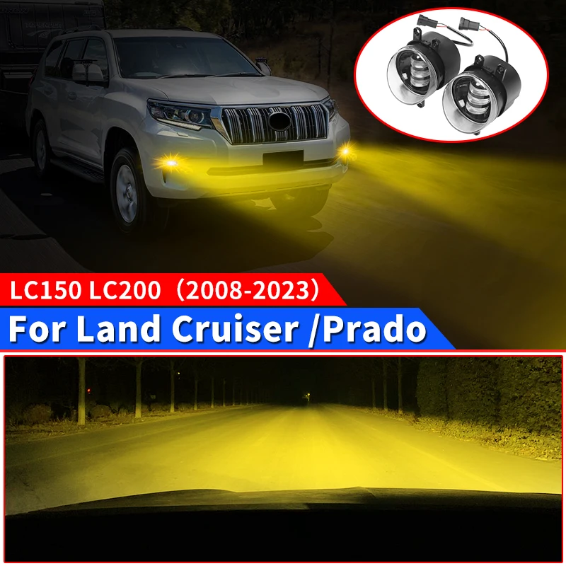 

For 2008-2023 Toyota Land Cruiser 200 Prado 150 LED Golden Front Fog Lamp Lc150 LC200 Exterior Upgraded Accessories Modification