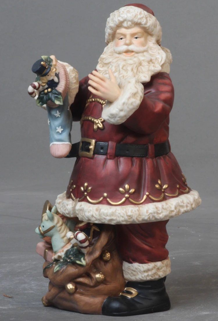 CERAMIC CRAFTS HOME DECORATION SANTA CLAUS FIGURINE CHRISTMAS GIFT