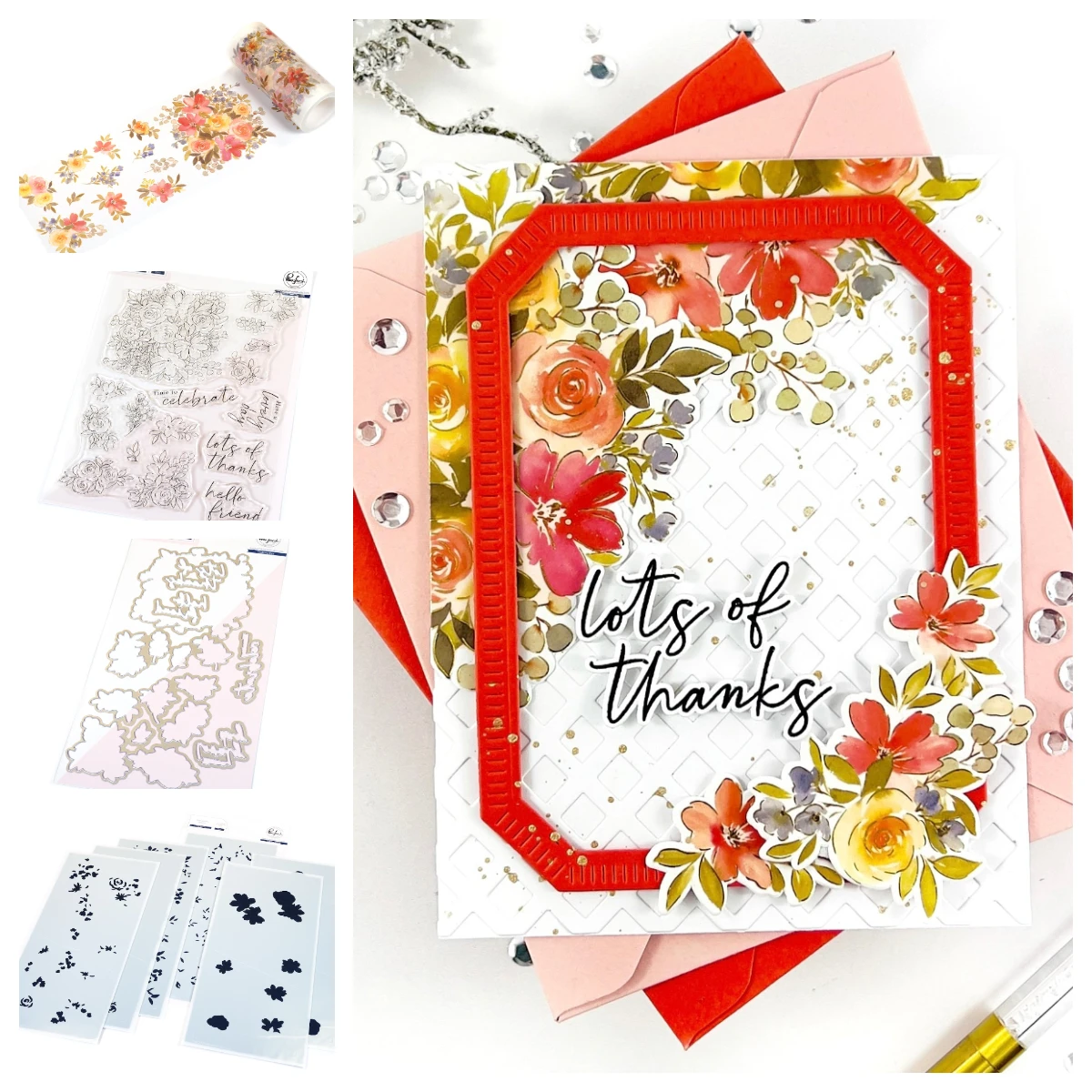 

Metal Cutting Dies Cozy Blooms Dies and Clear Stamps Stencils for DIY Scrapbook Album Craft Paper Card Embossing Decoration New