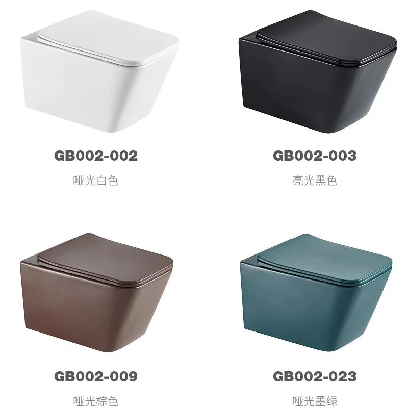 Black Toilet Hanging High Temperature Color Glaze Wall Hanging Toilet Toilet Into Wall Matte Gray Matte Green Hanging Will Be Fi