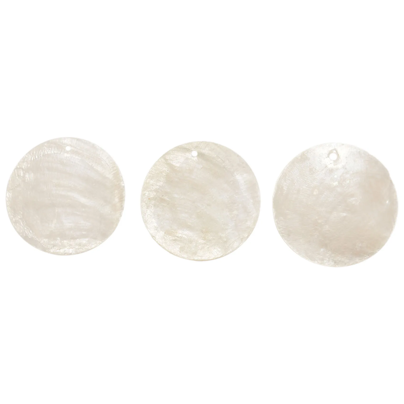 Plate Beads 100X Nacre Pearl Shell Round 35mm White