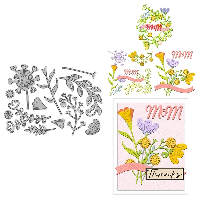 

Spring Season Flowers Cutting Dies DIY Scrapbooking Supplies Metal Dies Knife Mold For Card Making Album Crafts Decor