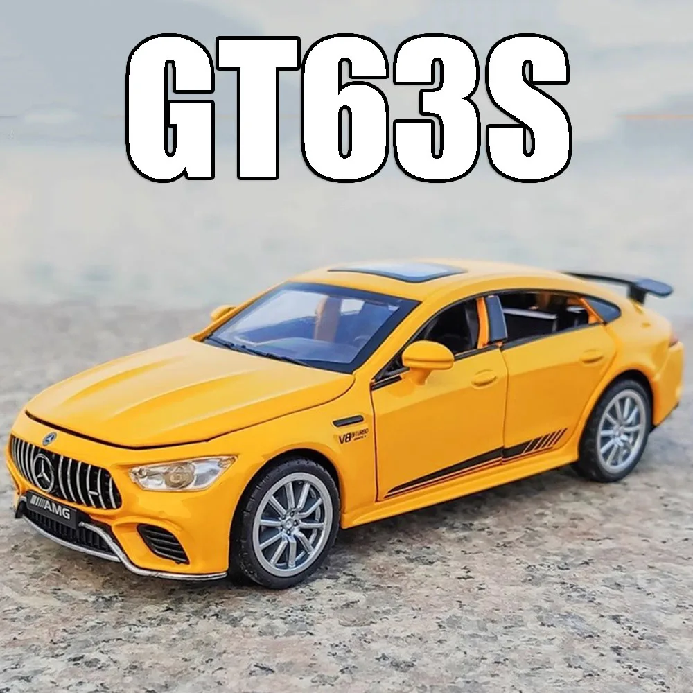 1:32 스케일 GT63S 스포츠 미니어처 자동차 모형 장난감 합금 다이캐스트 자동차 6개 도어 개폐 가능 라이트 후진 슈퍼카 어린이 선물