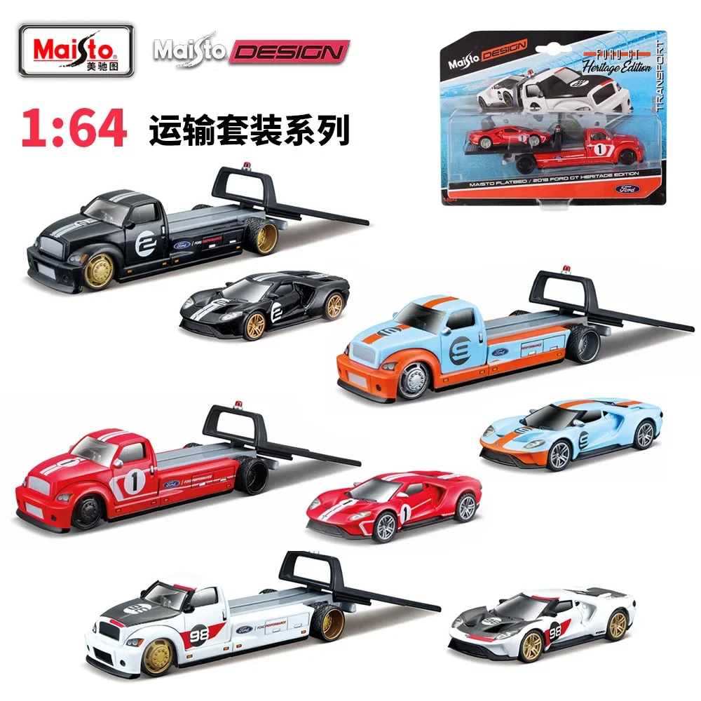 

Maisto 1:64 Flatbed 2017 Ford GT Heritage Edition Modified Transport Die-casting Car Model Collection Gift Toy Boys