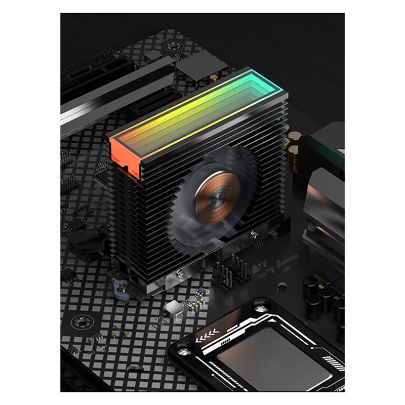 مبرد المبرد SSD S50 M.2 2280 مرآة علوية ARGB Dual PWM ملحقات أجزاء المروحة باللون الأسود