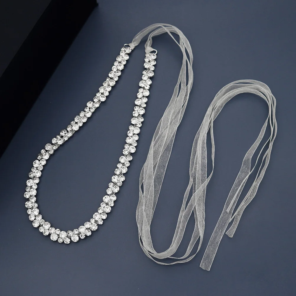 

Wedding Belt Crystal Decorative Silver Bridal Shining Waistband Fine Workmanship Chic Style Rhinestone Women Alloy