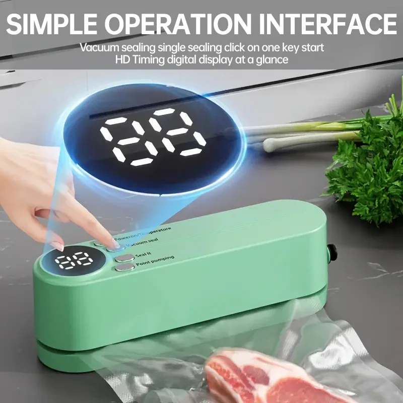 Simple operation Vacuum Sealer Machine Bag Rolls Food Sealer Compact Food Preservation System with Vacuum Bags