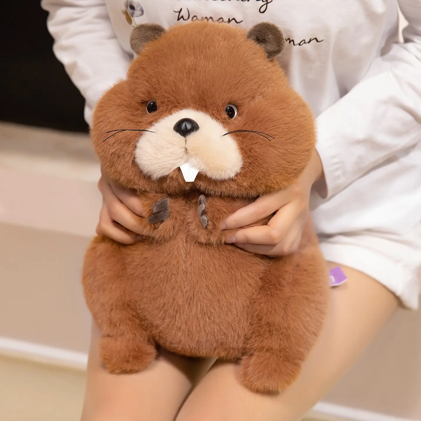 22/35cm Simulation Beaver Plush Doll Cute Fluffy Sitting Marmot Groundhog Toy For Kids Adorable Birthday Gift Doll