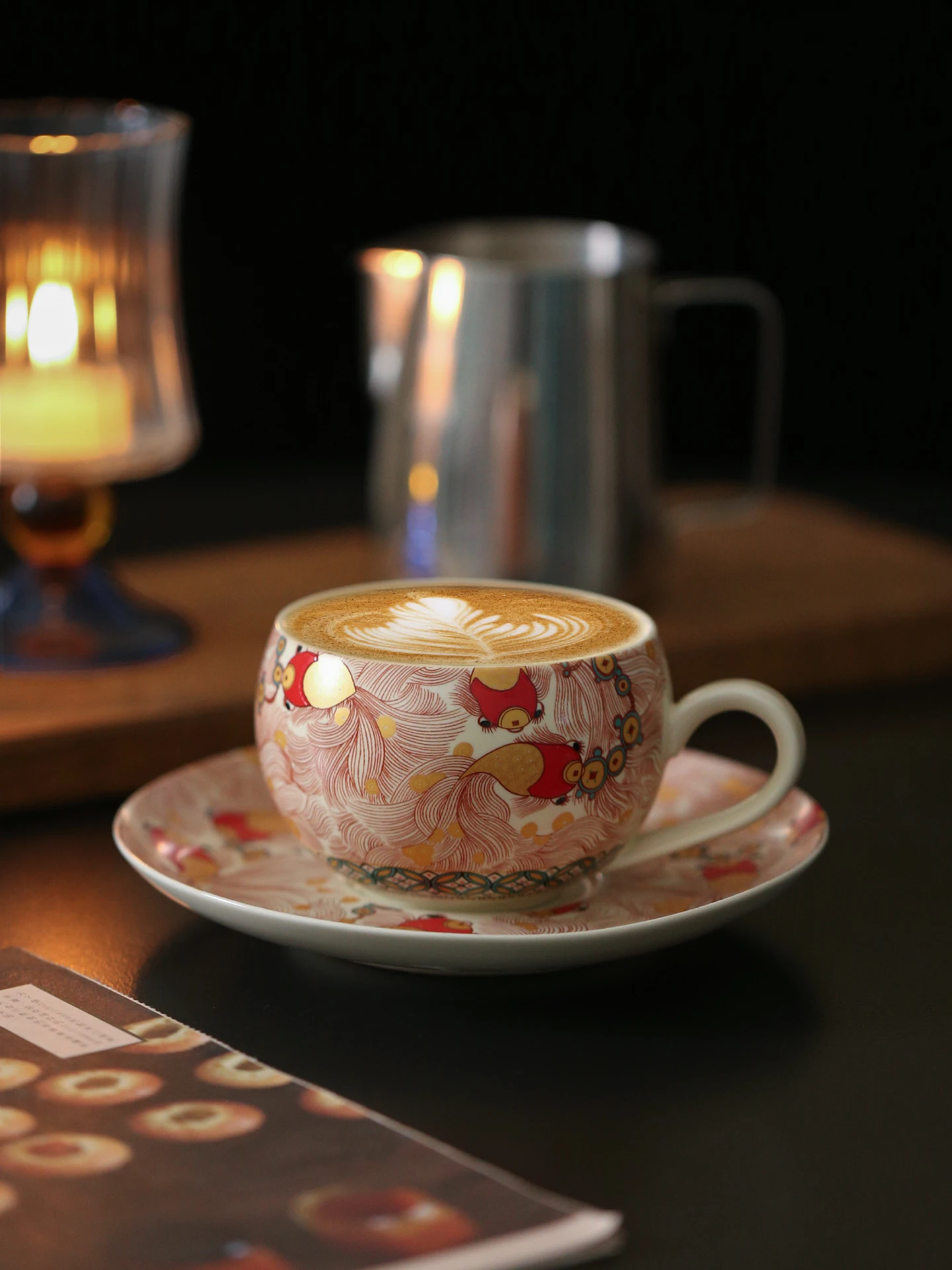 creative-ceramic-coffee-cup-and-plate-set-high-end-latte-cup-for-home-use-gift-mark-cup-220ml-year-of-fish-design
