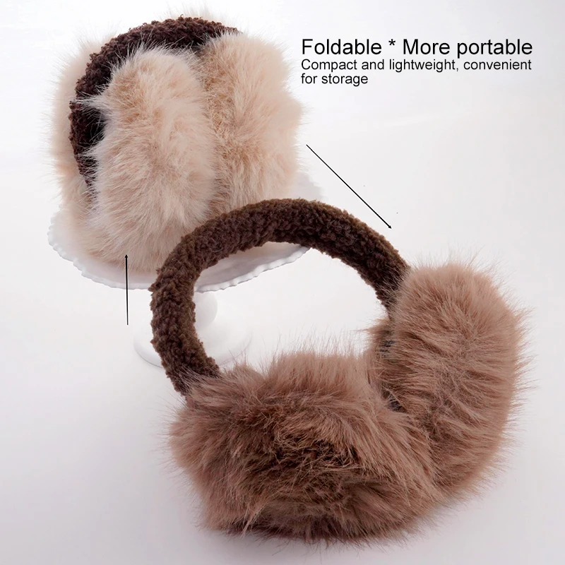 Foldable Plush Earmuffs Winter Outdoor Cold Protection Ear-muffs Unisex Portable Ear Headphone Warm Earflaps New Year Gifts