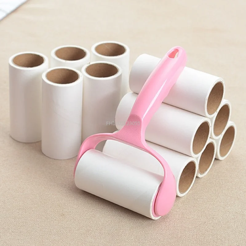 Tearable Roll Paper Sticky Roller Dust Wiper Pet Hair Clothes Carpet Tousle Remover Replaceable Cleaning Brush Accessories