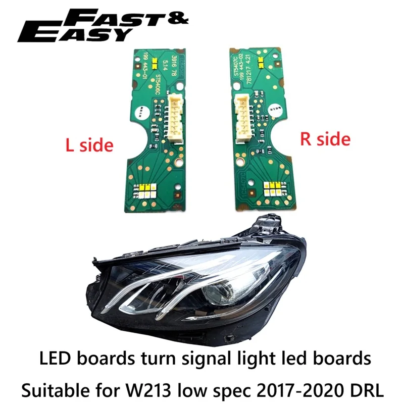 Aftermarket New 1C5406C 1C5407C Daytime Running DRL LED Boards Headlights LED Module For Mercedes Benz W213 Low Spec 2017-2020