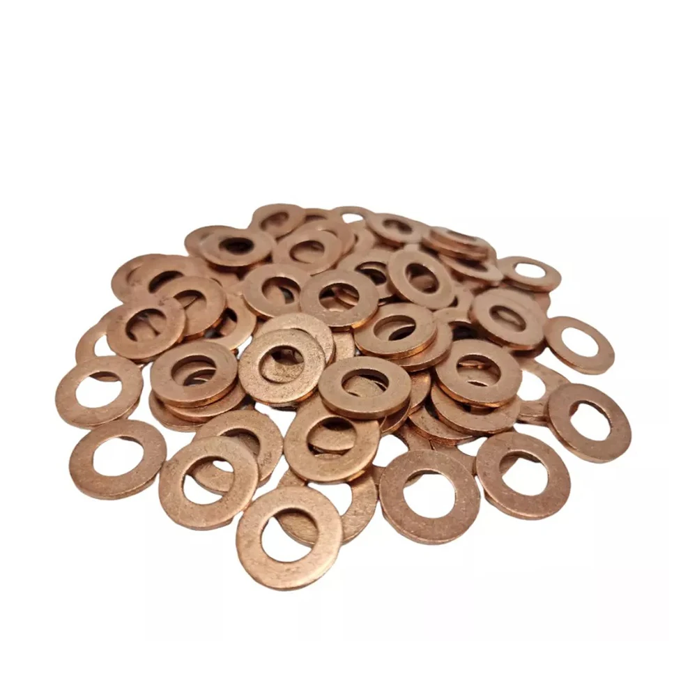 2Pcs/10Pcs/20Pcs/50Pcs Copper Washer Solid Gasket Sump Plug Oil Seal Shim Flat Ring Seal Plain Spacer Washers M3 M4 M5 M6 M8 M10