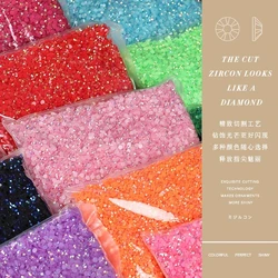 2/3/4/5/6mm Bulk Wholesale Jelly Ab Resin Non Hot Fix Rhinestones Flat Back Plastic Crystals Strass Glitters Рейнский камень