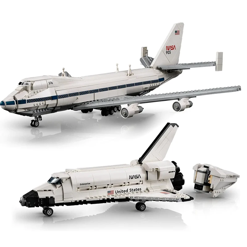 Criativo 2417 pçs lanzadera transportadora blocos de construção sirplane modelo espaço avião montar tijolos brinquedos presente para criança menino adulto