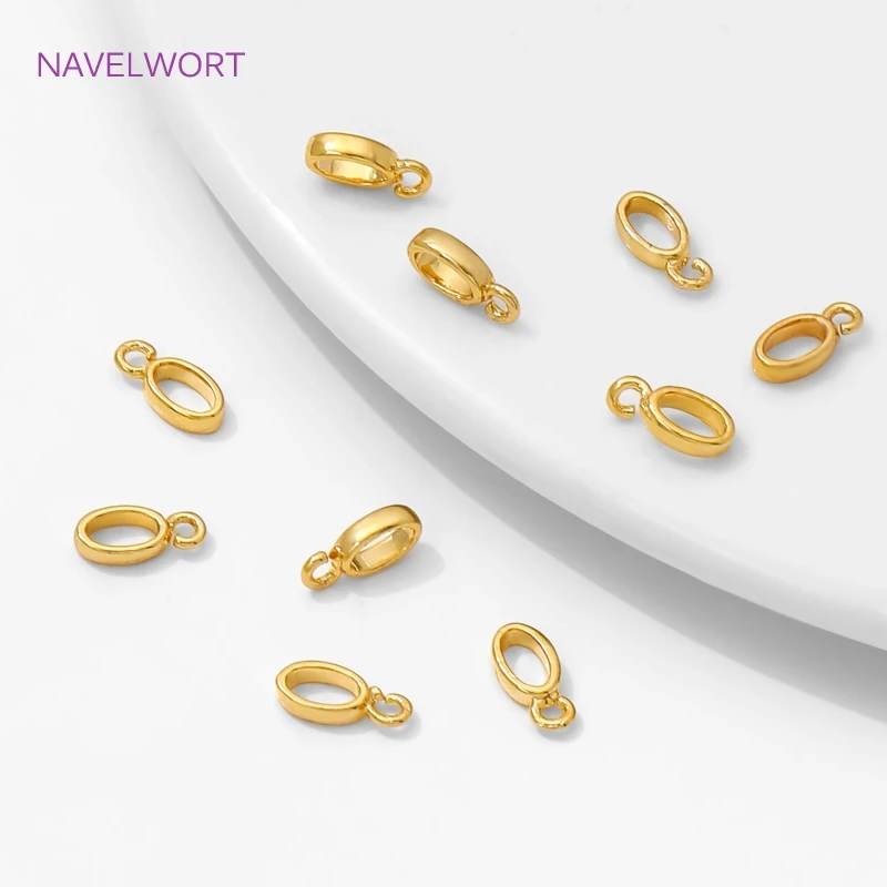 18K Gold Plated Brass Oval Pendant Bail Connectors,Bails For Jewelry,Bail Holder For Pendant,DIY Necklace Making Accessories image 6