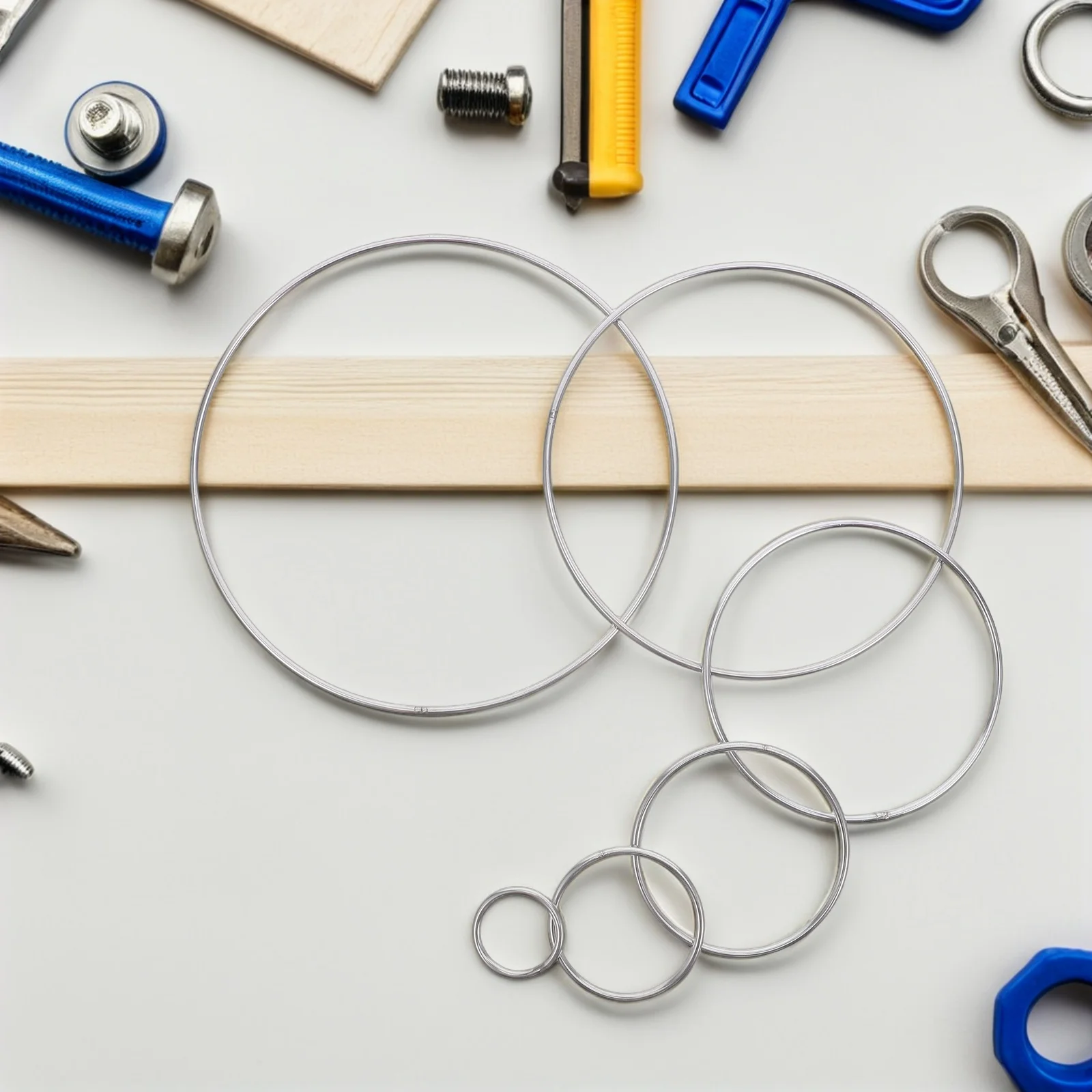 

12 Pcs Stainless Steel Ring Dreamcatcher Supplies Welding Hoops for Crafts Miss