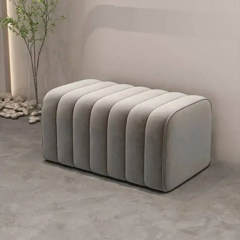 Velvet Sofa Entrance Soft Design Low Chair Bedroom Stool Bed End Hotel Sofa Bench Rests Feet Ottoman Furniture Modern Shoe Bench