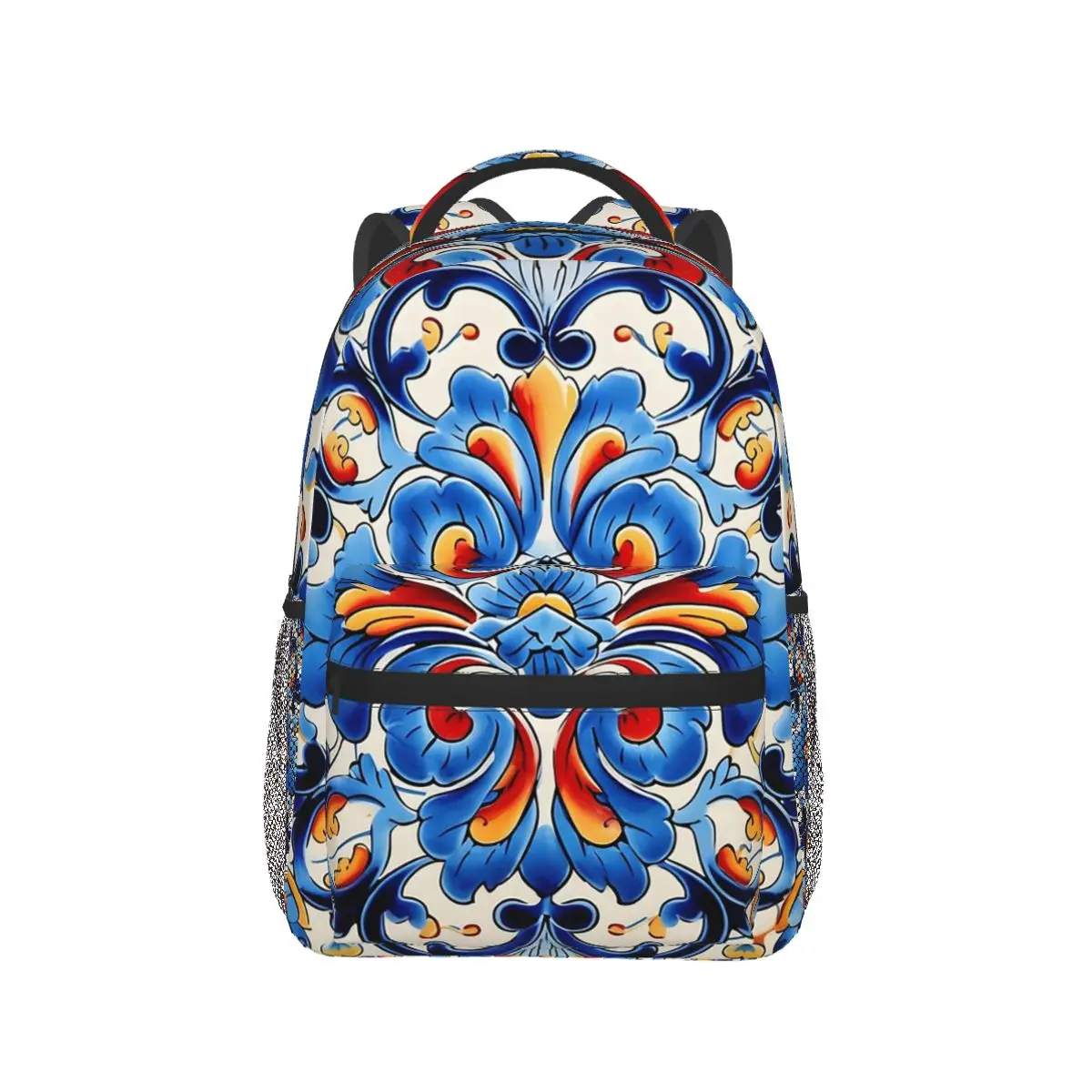 

Decorative Spanish Ceramic Tile Print Backpack Hot Sale Daypack Large Capacity Children BookBag School Bag Shoulder Bags