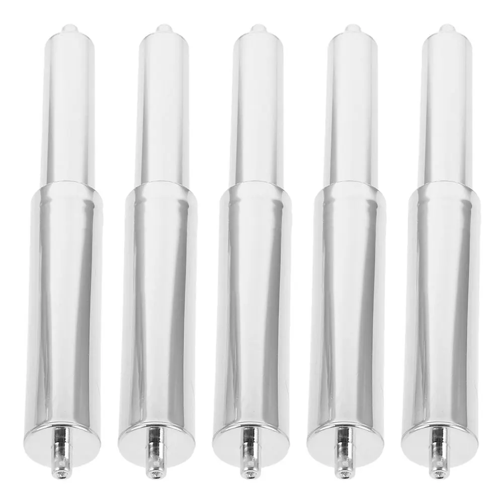 

5pcs Toilet Paper Holder Accessories Silver Springloaded Bathroom Napkin Replacement Parts Plastic Construction Chrome Finish