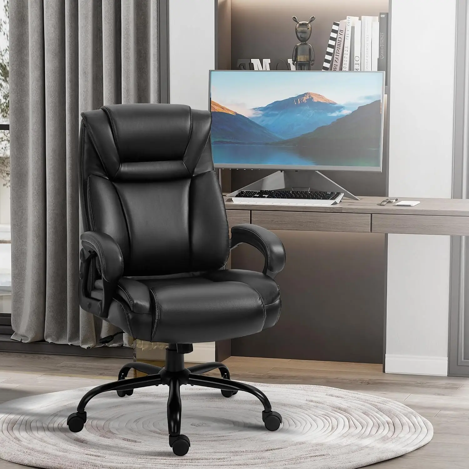Vinsetto Big & Tall 400lbs Executive Office Chair with Wide Seat Black, Customized