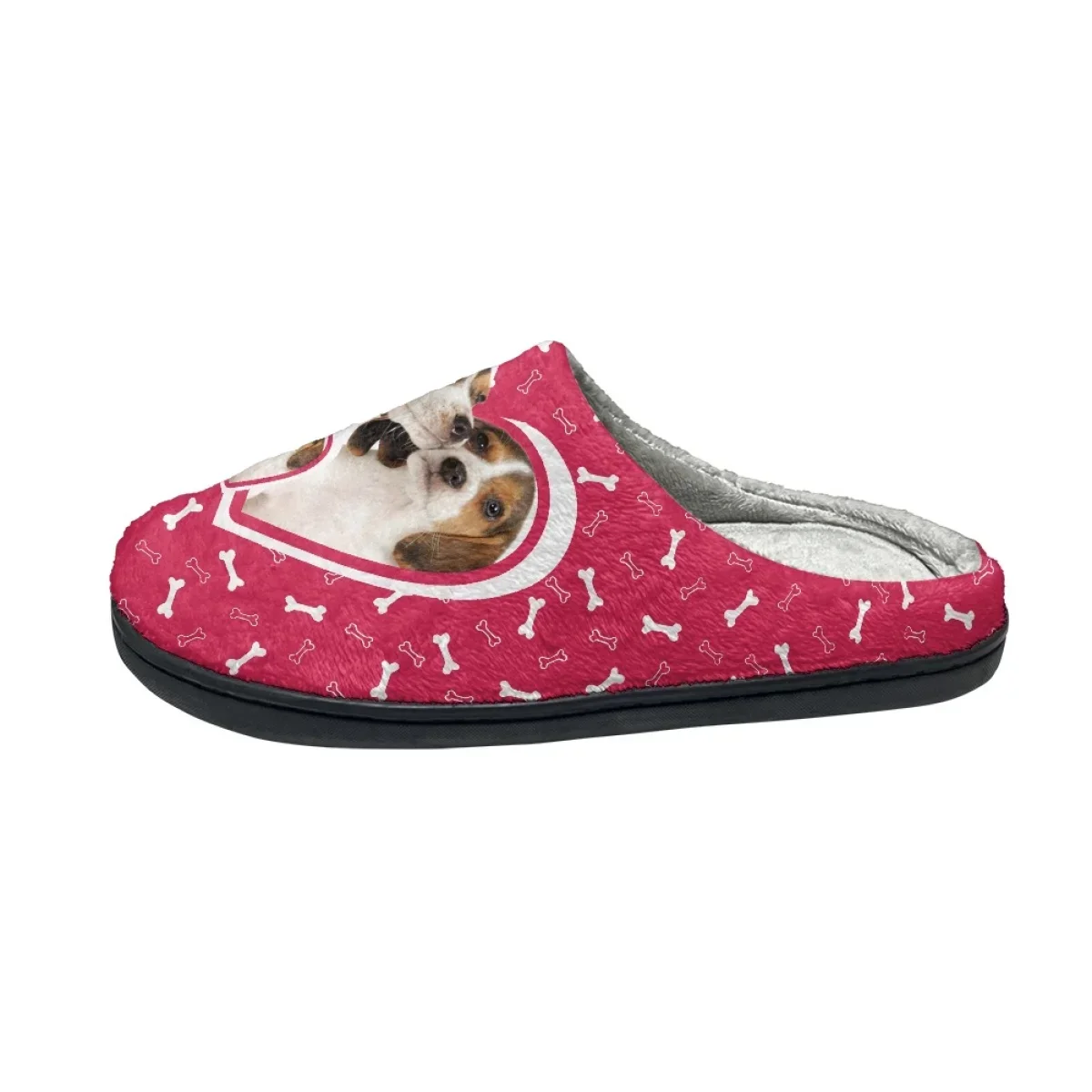 Winter Warm Men Shoes Creative Dog Print Indoor Cotton Slippers Zapatos Mujer Non-Slip Couple Women Home Footwear Dropshipping