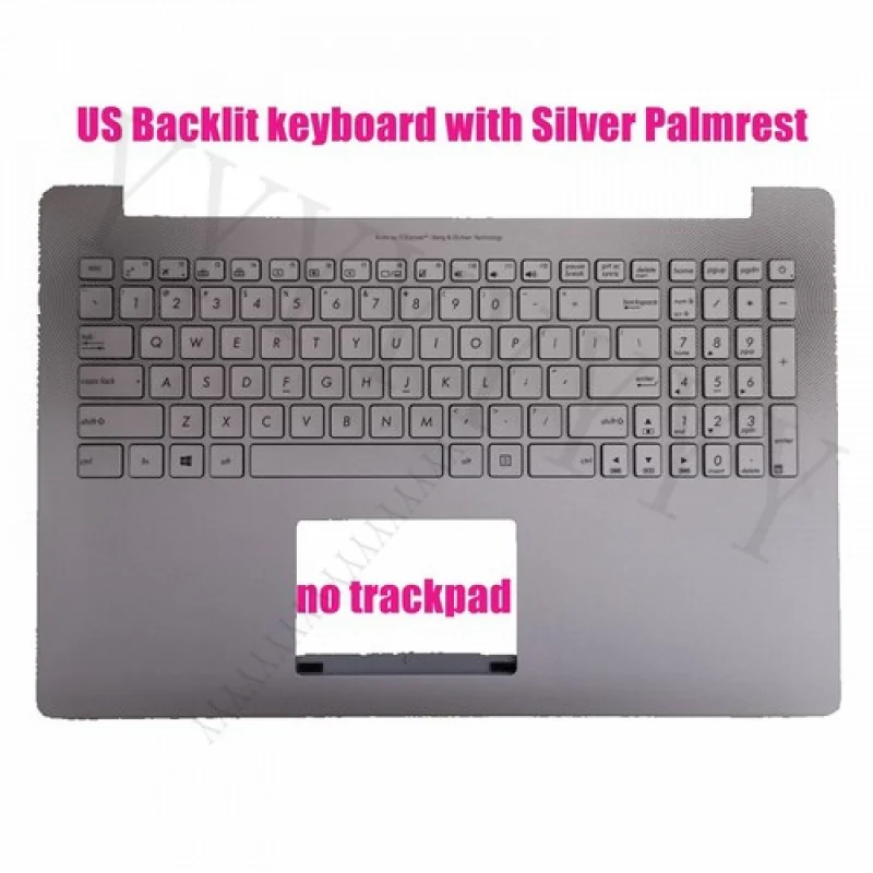 

QUS silver palmrest backlit keyboard for Asus UX501J/UX501JM/UX501JW Upper case